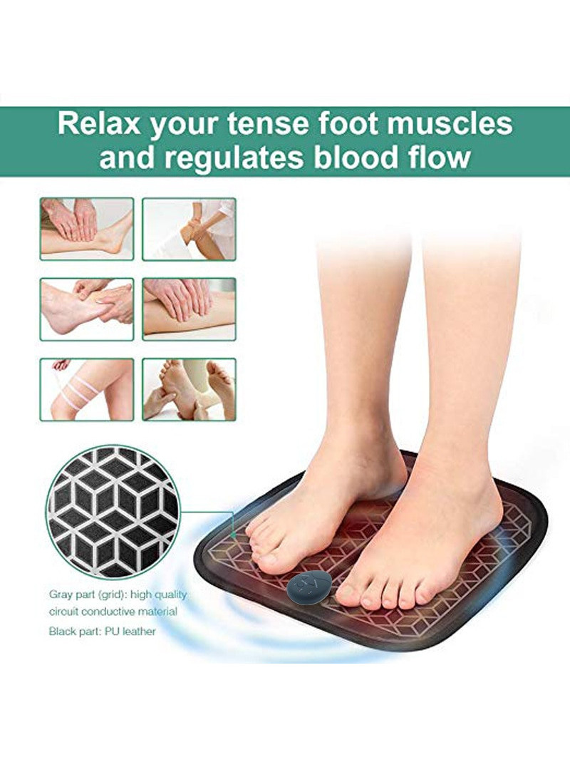 Electric EMS Foot Massager Pad Feet Muscle Stimulator Foot Massage Mat ...